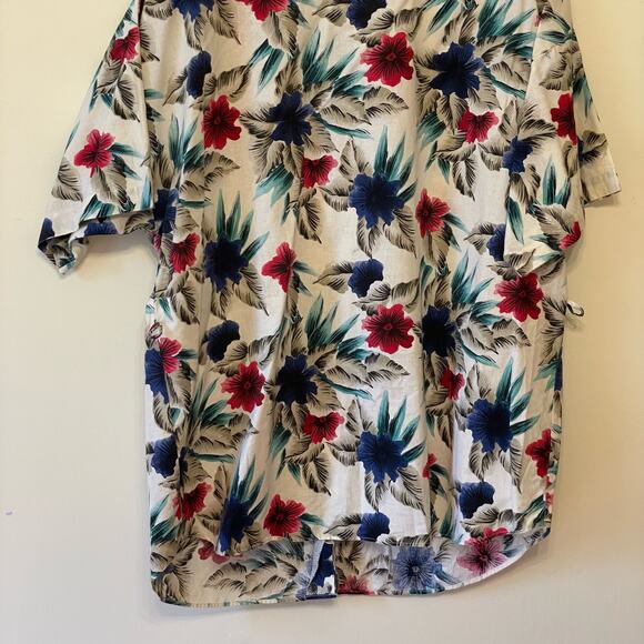 Vintage 24W44 1980s Hawaiian button down t-shirt tropical beach vacation cotton - Picture 7 of 7